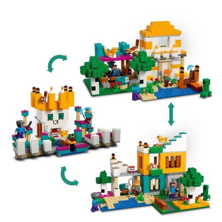 LEGO Minecraft 21249 La Boîte de Construction 4.0, Jouets 2-en-1 avec