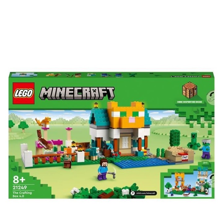 LEGO Minecraft 21249 La Boîte de Construction 4.0, Jouets 2-en-1 avec