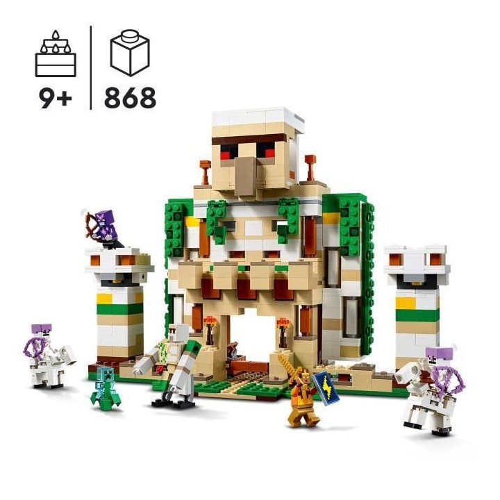 LEGO Minecraft 21250 La Forteresse du Golem de Fer, Jouet Château qui