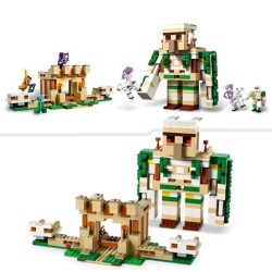 LEGO Minecraft 21250 La Forteresse du Golem de Fer, Jouet Château qui se Transforme en Grande Figurine