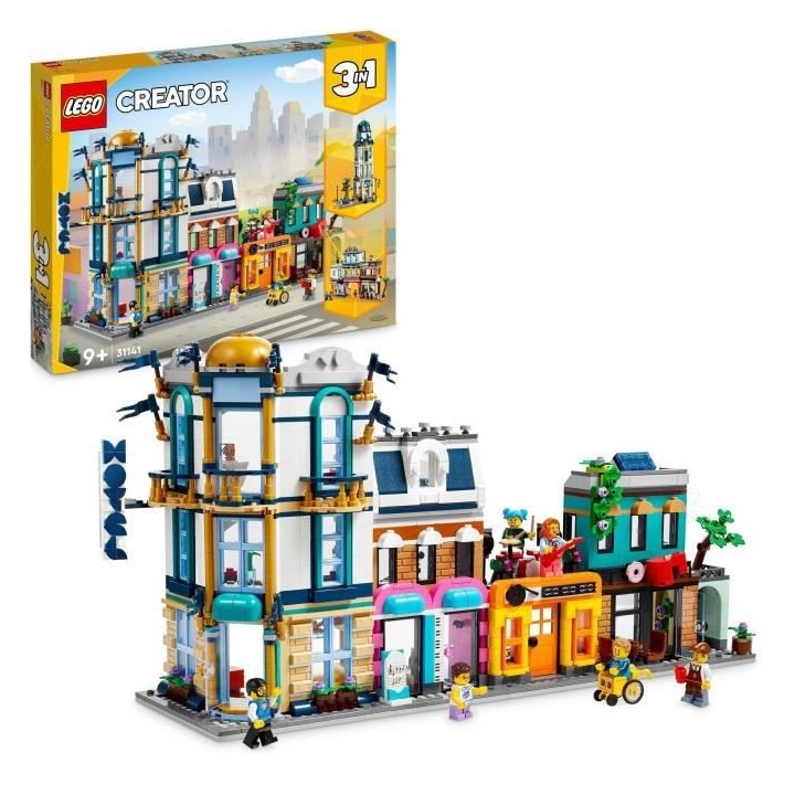 LEGO Creator 31141 La Grand-rue, Jouet de Construction avec Gratte-Cie