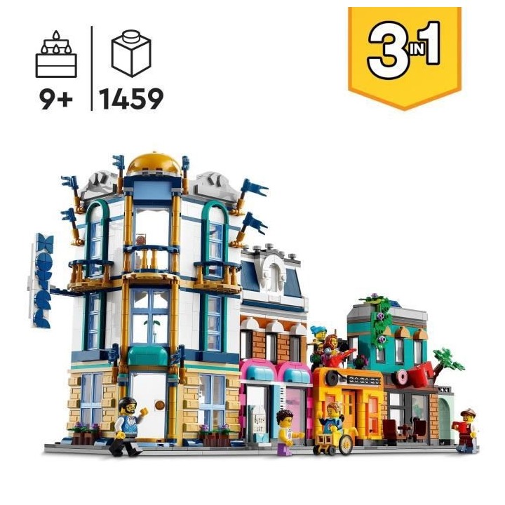 LEGO Creator 31141 La Grand-rue, Jouet de Construction avec Gratte-Cie