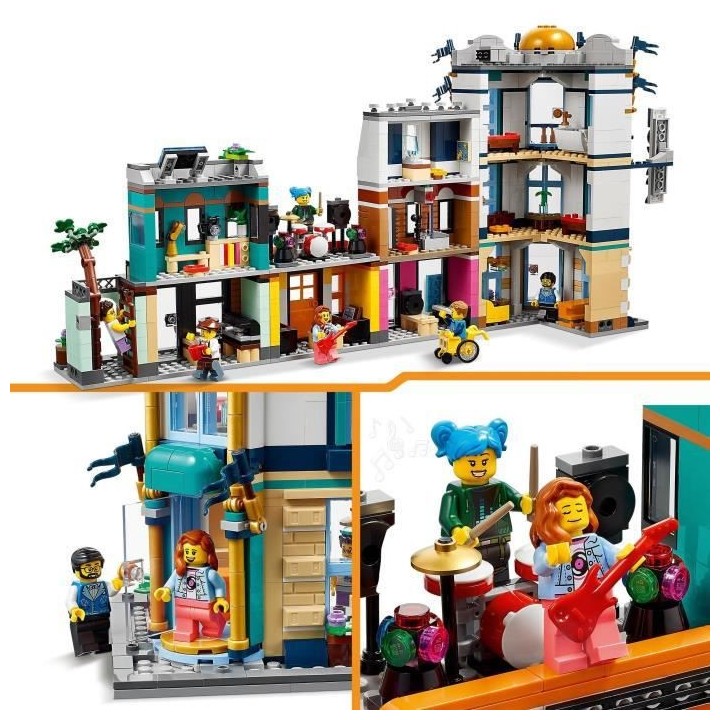 LEGO Creator 31141 La Grand-rue, Jouet de Construction avec Gratte-Cie