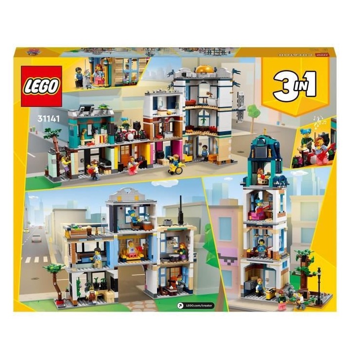 LEGO Creator 31141 La Grand-rue, Jouet de Construction avec Gratte-Cie