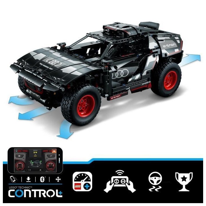 LEGO Technic 42160 Audi RS Q e-tron, Voiture de Rallye Télécommandé