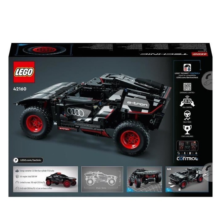LEGO Technic 42160 Audi RS Q e-tron, Voiture de Rallye Télécommandé