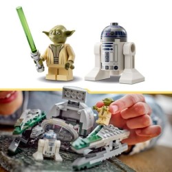 LEGO Star Wars 75360 Le Chasseur Jedi de Yoda, Jouet The Clone Wars avec la Minifigurine Yoda et Figurine R2-D2