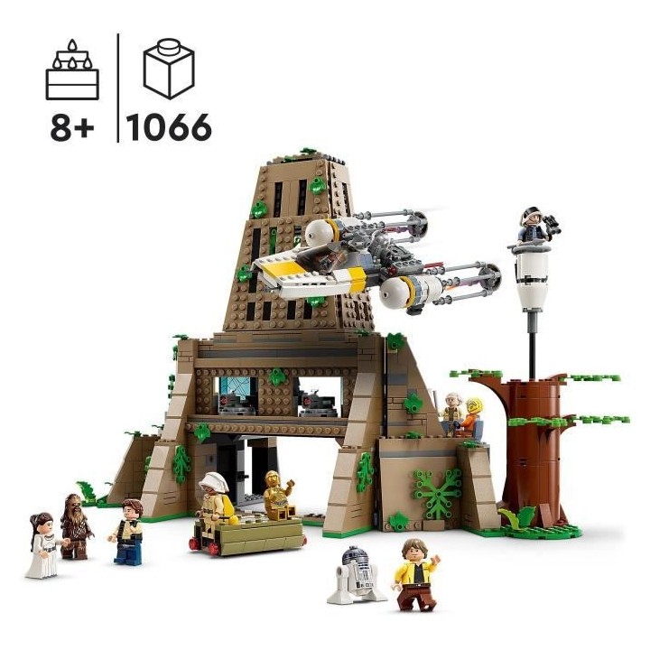 LEGO Star Wars 75365 La Base Rebelle de Yavin 4, Jouet avec 10 Minifig