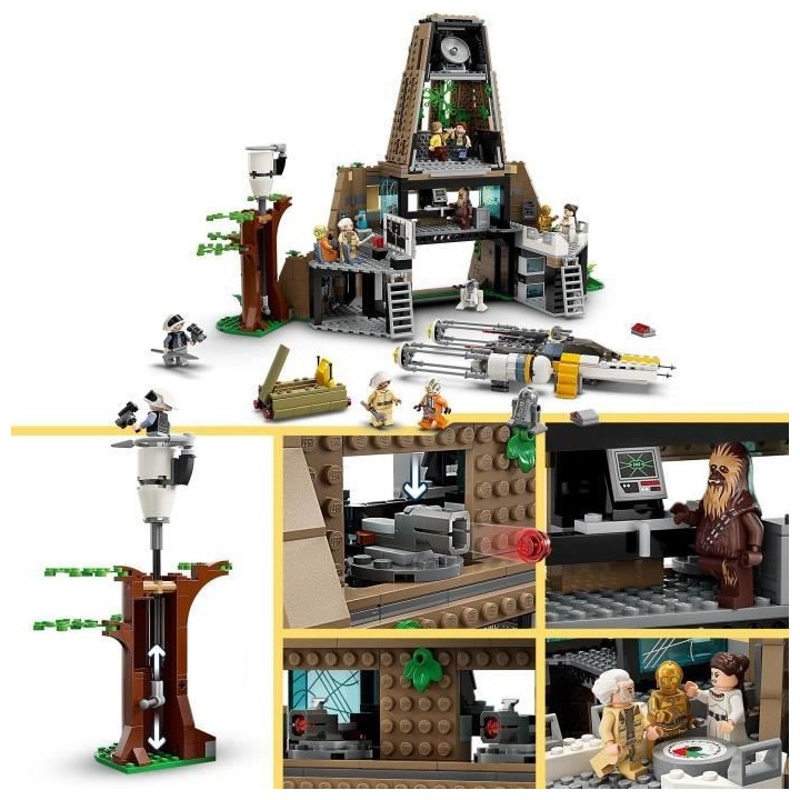 LEGO Star Wars 75365 La Base Rebelle de Yavin 4, Jouet avec 10 Minifig