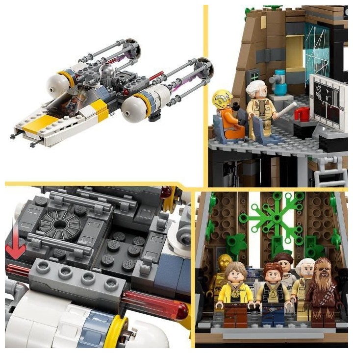 LEGO Star Wars 75365 La Base Rebelle de Yavin 4, Jouet avec 10 Minifig