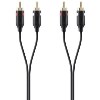 BELKIN Câble audio 2 x RCA 2 m - Connecteurs M Plaqués - Noir/Or