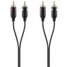 BELKIN Câble audio 2 x RCA 2 m - Connecteurs M Plaqués - Noir/Or