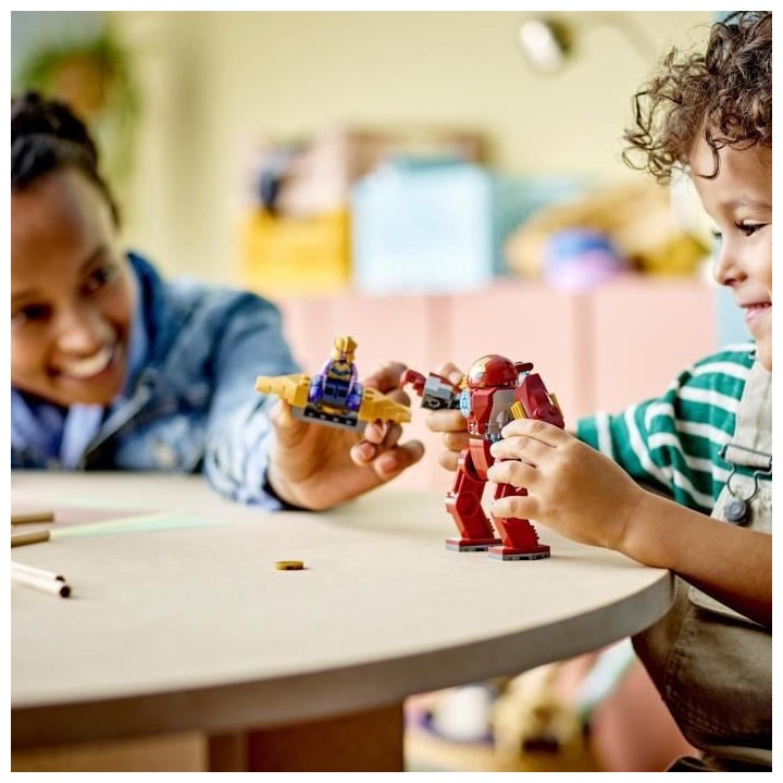 LEGO Marvel 76263 La Hulkbuster d'Iron Man Contre Thanos, Jouet de Sup