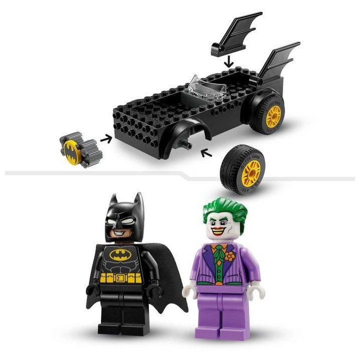 LEGO DC 76264 La Poursuite du Joker en Batmobile, Jouet de Voiture, av