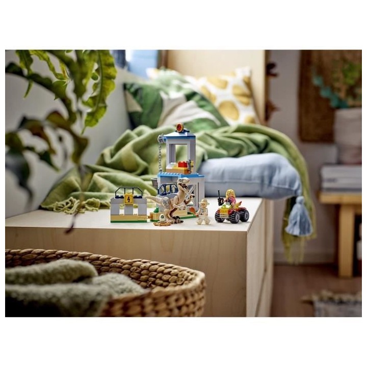 LEGO Jurassic Park 76957 L'Évasion du Vélociraptor, Jouet avec Dinos