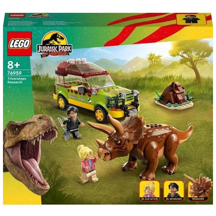 LEGO Jurassic Park 76959 La Recherche du Tricératops, Jouet de Voitur