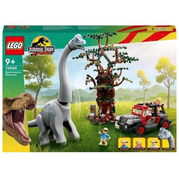 LEGO Jurassic Park 76960 La Découverte du Brachiosaure, Jouet avec Fi