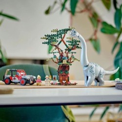 LEGO Jurassic Park 76960 La Découverte du Brachiosaure, Jouet avec Figurine de Dinosaure et Voiture