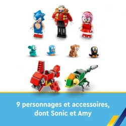 LEGO Sonic the Hedgehog 76994 Sonic et le Défi du Looping de Green Hill Zone, Jouet pour Enfants avec 9 Personnages