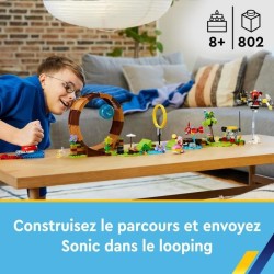 LEGO Sonic the Hedgehog 76994 Sonic et le Défi du Looping de Green Hill Zone, Jouet pour Enfants avec 9 Personnages