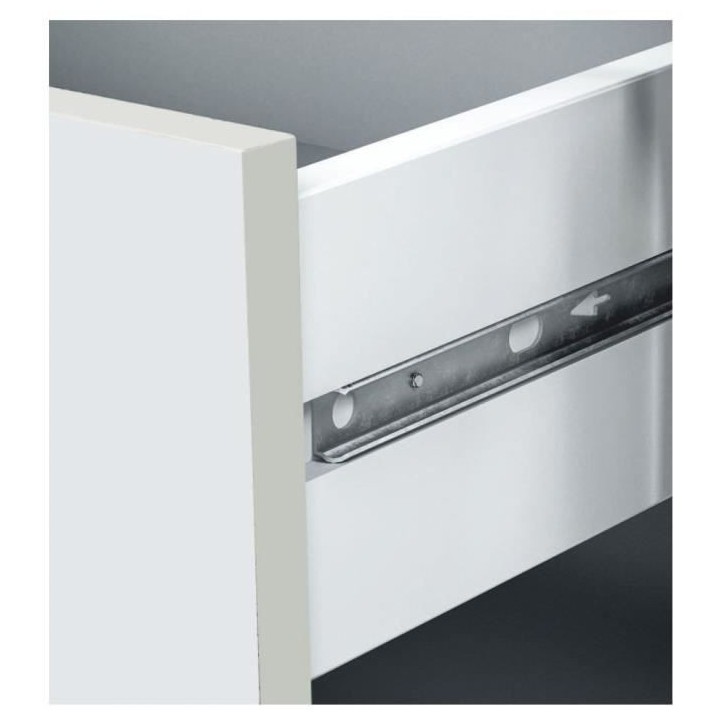 Meuble d'entrée - Blanc Brillant et Gris cendré- KENDRA