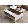 Table basse Relevable - Scandinave - Décor chene et blanc - L 100 x P68 x H 38 cm - ZAIKEN