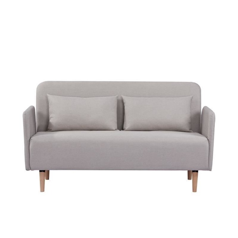 Canapé BZ DEPLO 2 places - Tissu Taupe 140 - L 152 x P 90 x H 81 cm