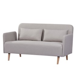 Canapé BZ DEPLO 2 places - Tissu Taupe 140 - L 152 x P 90 x H 81 cm