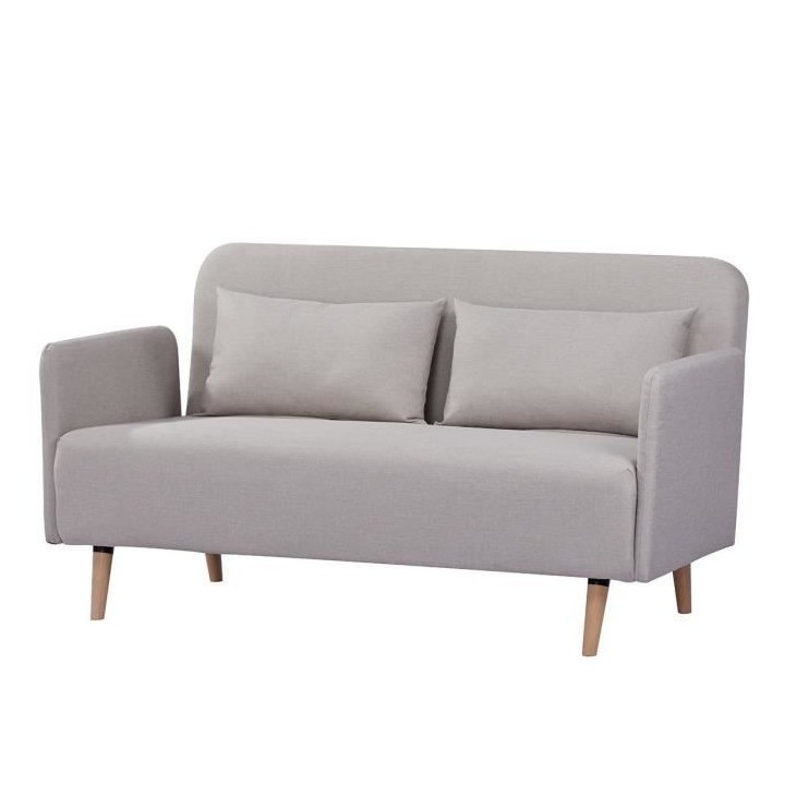 Canapé BZ DEPLO 2 places - Tissu Taupe 140 - L 152 x P 90 x H 81 cm