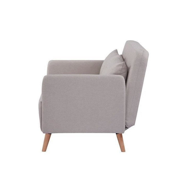 Canapé BZ DEPLO 2 places - Tissu Taupe 140 - L 152 x P 90 x H 81 cm