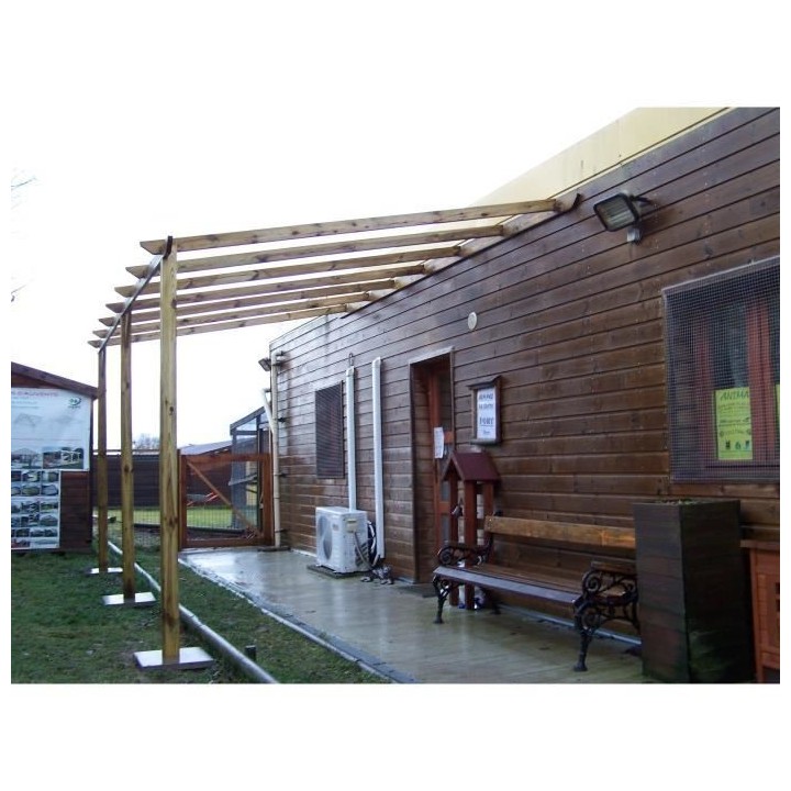 Carport mural en bois Autoclave 15 m² - 3 x 5 m , h min 2.2m ALTONA