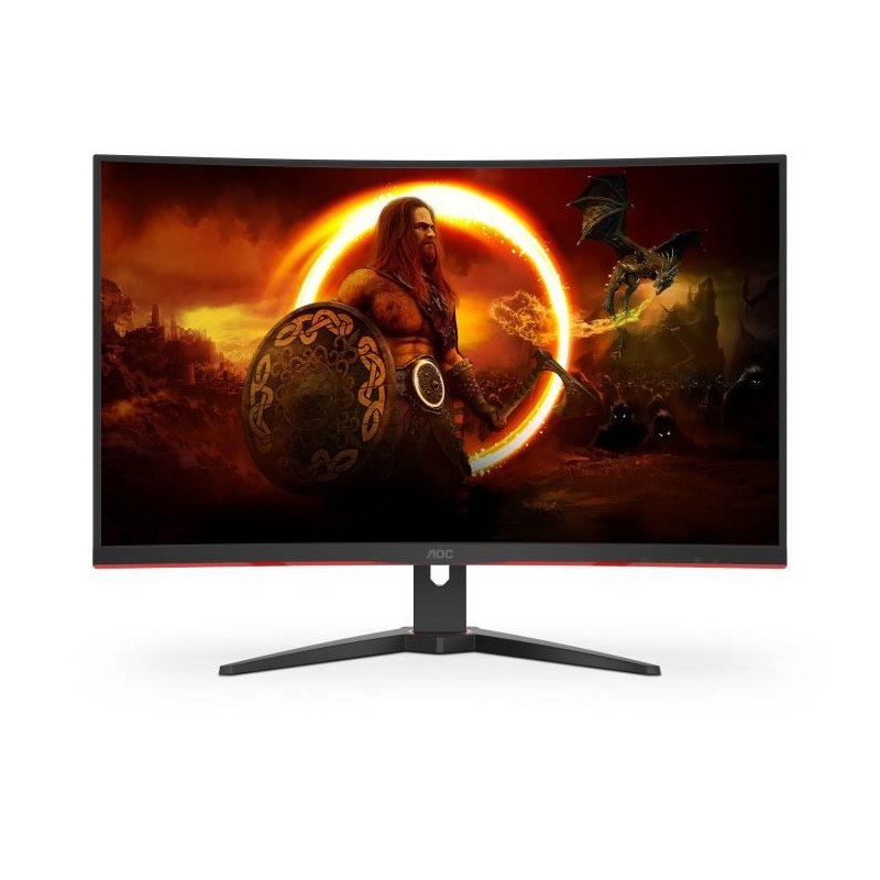 Ecran PC - AOC - C32G2ZE/BK - 31,5 VA Incurvé FHD 0,5ms 240Hz HDMI DisplayPort Pivot Freesync