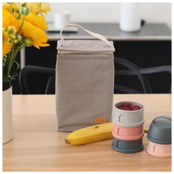BEABA, Pochette repas bébé, isotherme, gris perle