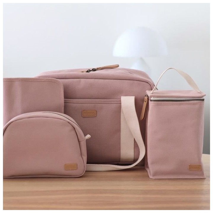 BEABA, Pochette repas bébé, isotherme, rose poudré