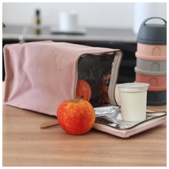 BEABA, Pochette repas bébé, isotherme, rose poudré