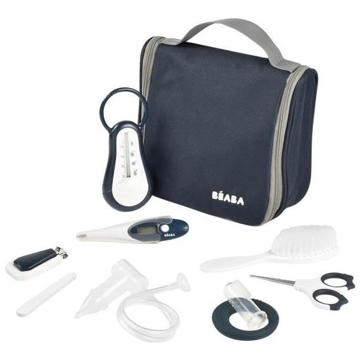 BEABA, Trousse de toilette nomade, 9 accessoires, night blue