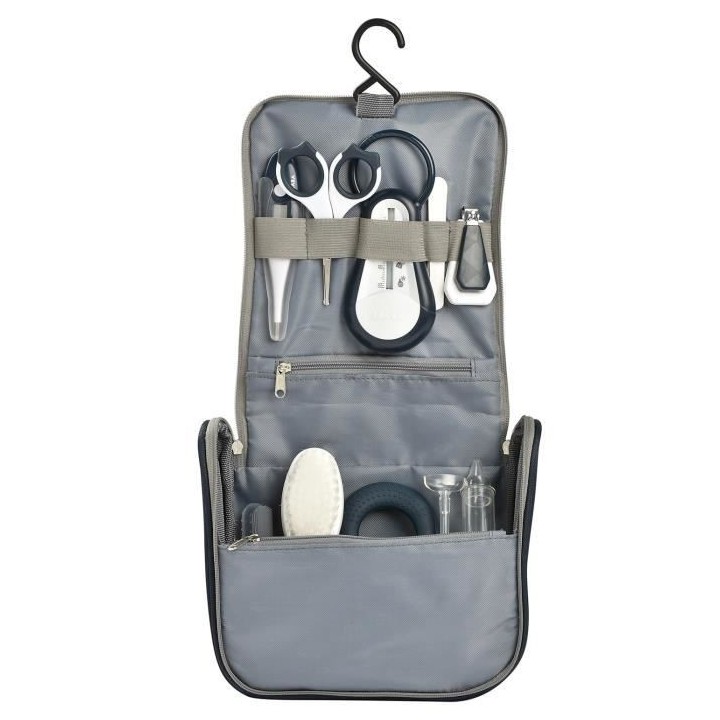 BEABA, Trousse de toilette nomade, 9 accessoires, night blue
