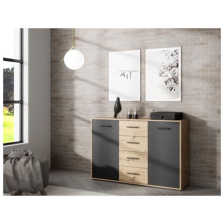 Buffet PILVI - Style contemporain - Particules mélaminé - Décor Che