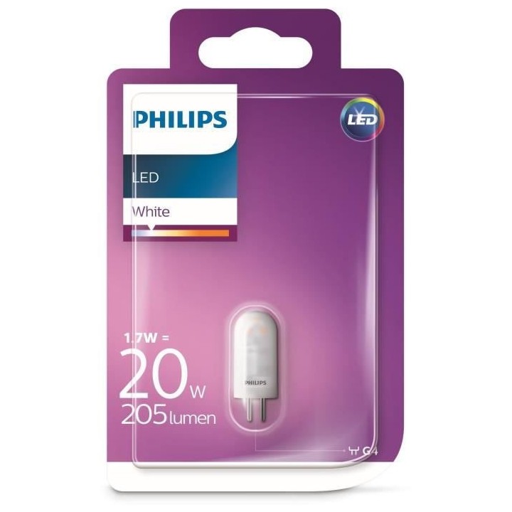 PHILIPS Ampoule LED Capsule G4 1 - 7W équivalent 20W Blanc neutre 12V
