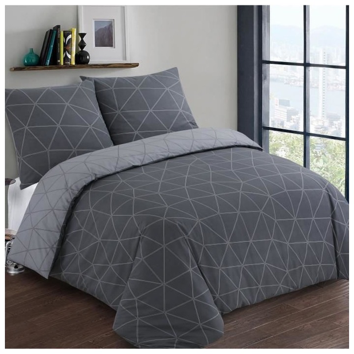 VISION Parure de couette Hugo - 100% coton - 1 housse de couette 200 x