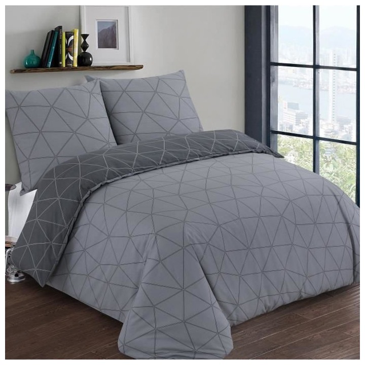 VISION Parure de couette Hugo - 100% coton - 1 housse de couette 200 x