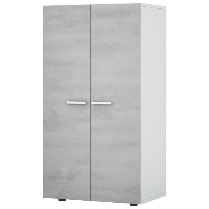 Meuble d'entrée - meuble a chaussure - 2 portes - décor effet béton