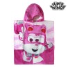 Serviette Poncho Rose à Capuche de Super Wings