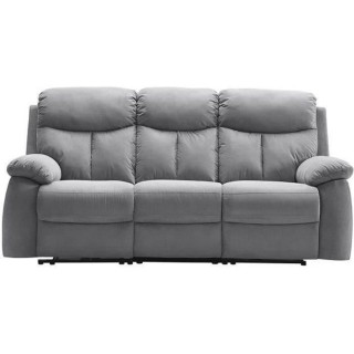 Canapé 3 places avec 2 assises électriques - Tissu gris - L 204 x P