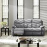 Canapé relax manuel - BELEM - Tissu gris - L 204 x P 94 x H 101 cm