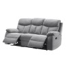 Canapé relax manuel - BELEM - Tissu gris - L 204 x P 94 x H 101 cm