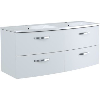 Ensemble Meuble de salle de bain 4 tiroirs + Vasque - Blanc - L 120 x