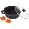 Casserole avec Couvercle en Verre BRA A270328 5,7 L (Ø 28 cm) Noir Métal Aluminium Fonte d'aluminium Ø 28 cm Aluminio