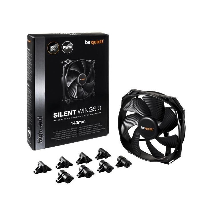 Be Quiet Ventilateur de boîtier SILENT WINGS 3 - PWM 140mm