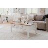 Table basse - Rectangulaire - Décor chene naturel et blanc - Style campagne - Avec rangement - L 100 x P 55 x H 40 cm - BERGEN